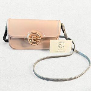 NWT Leather ENJOY Gabine Mini Bag Pink, Cream, & Gray Crossbody Hong Kong Luxury